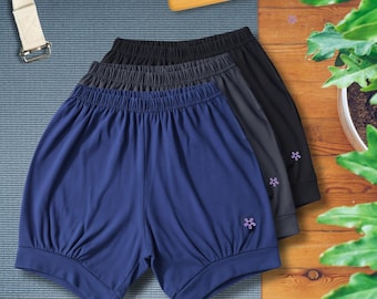 Pune Yoga Unisex Shorts - Set of 3, Pune Pants, Iyengar Yoga Shorts Soft & Comfortable for Yoga Practice, Cotton Pants, Yoga Bloomers