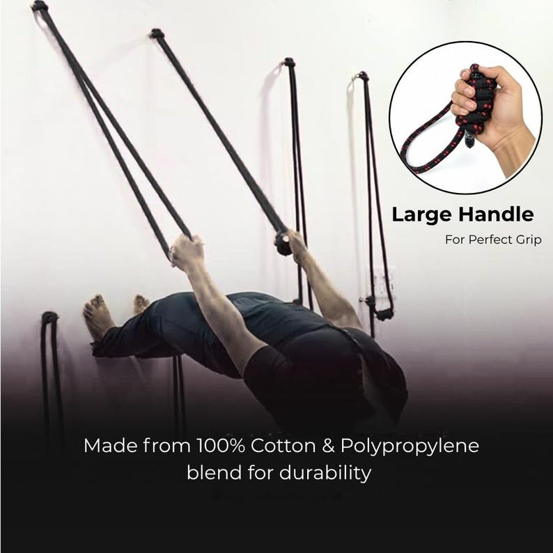 Iyengar Yoga Wall Ropes Set | Cotton Blend, Studio Props for Inversion Support, Stretching & Balance image 16