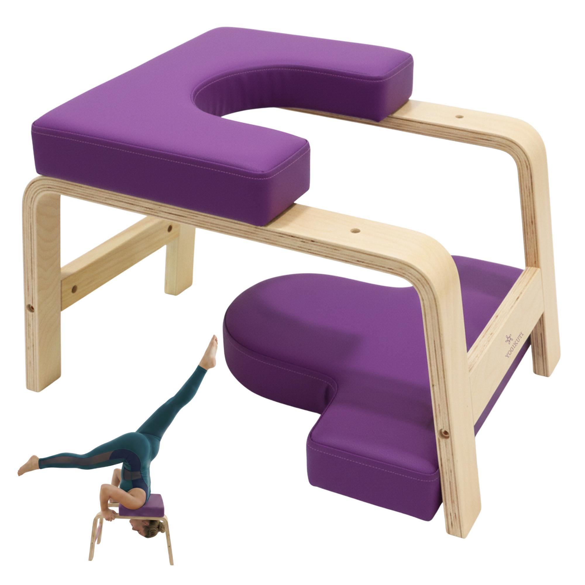 Meanswood Banc De Yoga Inversion Bois – Support Sirsasana, Postures Tête En Bas, Fitness Et Méditation (Blanc)