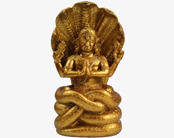 パタンジャリの神像（売約済み） パタンジャリ ゴールド/ブラックカラー像、パタンジャリ卿の置物（自宅