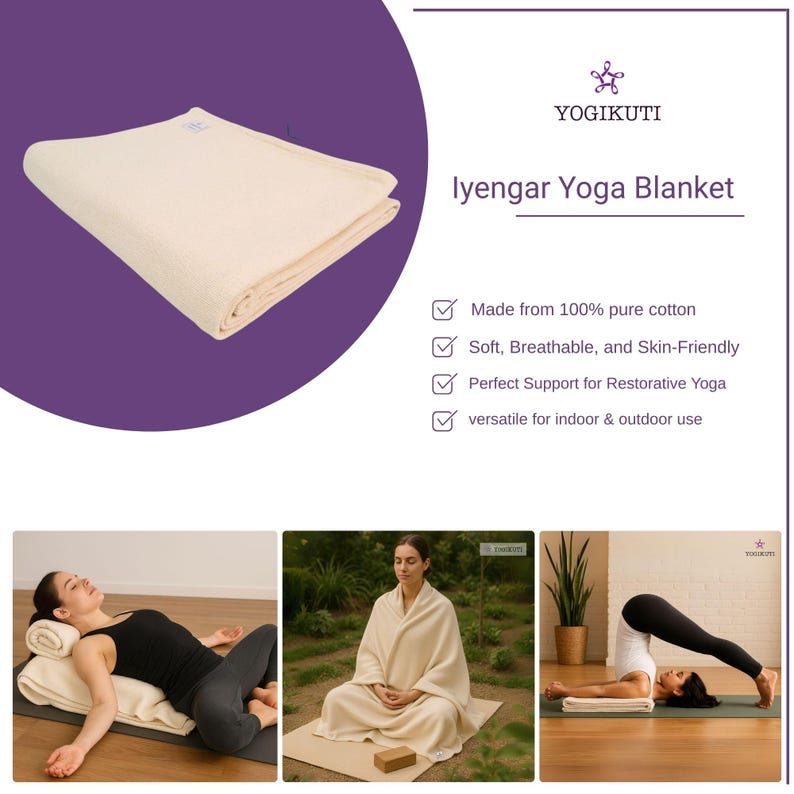 Handwoven Cotton Yoga Blanket Set of 12: for Restorative yoga support & Meditation, Pranayama image 14