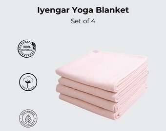 Iyengar yoga bamboo blanket set of 4pc, Yoga Blanket, Iyengar yoga Blanket, Bamboo blanket, Restorative yoga, yin yoga.