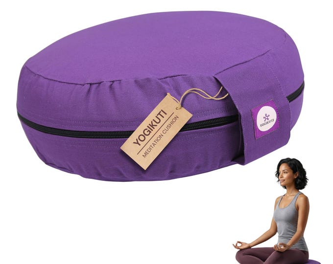 100% Cotton Zafu Meditation Cushion | Yoga Floor Seat, Mindfulness Pillow