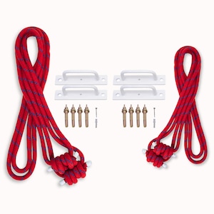 Conjunto de Cordas de Parede para Ioga Iyengar | Mistura de Algodão, Acessórios de Estúdio para Suporte em Inversões, Alongamento e Equilíbrio
