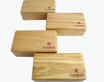 Solid Wooden Yoga Block set of Four, Yoga accessories, Yoga Prop, Wood Yoga Block