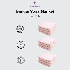 Iyengar Yoga Blanket(Set of 12pc White) Pune Blanket, Yoga Blanket. Yoga Gift.
