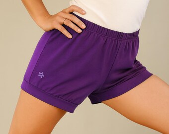 コットンヨガショーツ：ユニセックスソフトブルマーパンツ、練習