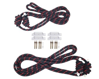 Iyengar 2 Wall Ropes Pair Set(Small & Long) + 2 Wall Ropes Hook Set(White), Yoga wall ropes, Restorative yoga, Yoga Ropes.