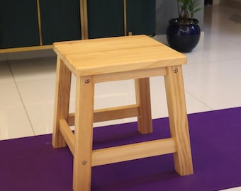 Dennenhouten yogakruk - Iyengar bank / yogasteun voor ondersteuning van rugrek en inversie