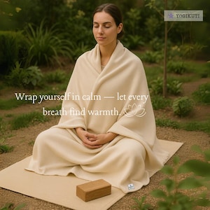 Iyengar Yoga Blanket Set of 2 | Handwoven Indian Cotton Rug for Restorative Support & Meditation image 12