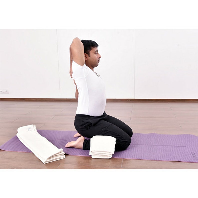 Iyengar Cotton Yoga Blanket set of 12pc Grey Unbleached Etsy