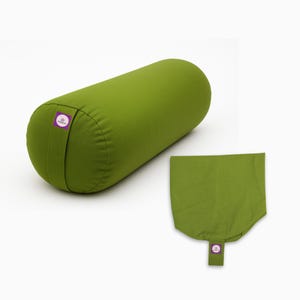 Round Yoga Bolster with Cover, Yoga Bolster for Restorative & Iyengar Yoga, Pranayama Practice