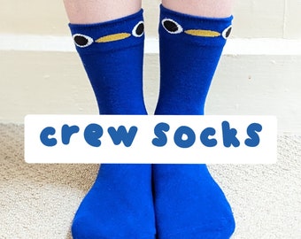 Pingki Penguin Kawaii Blue Buddy Crew Socks