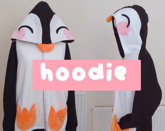 Pingki Penguin Zip Hoodie Cute Large