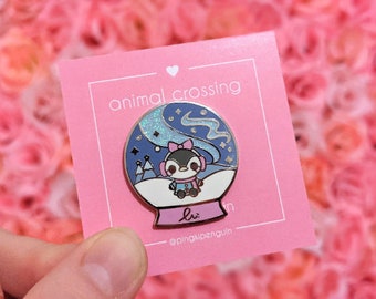 Snow Globe Aurora Penguin Enamel Pin