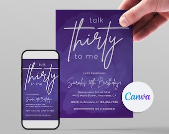 Dirty 30th Birthday Invitation Template (Digital)