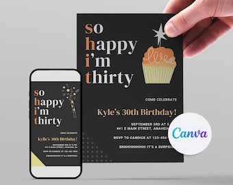 Dirty 30 Birthday Invitation Template, Funny Thirty Party (Digital)