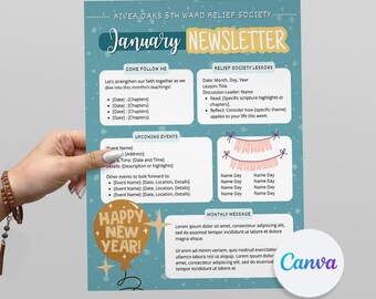 Modèle de lettre d'information de janvier : Société de Secours primaire SDJ (numérique)