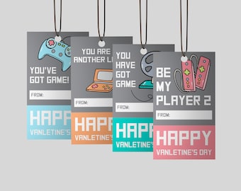 Gamer Valentines Cards for Kids, School Valentine Handout (Printable)