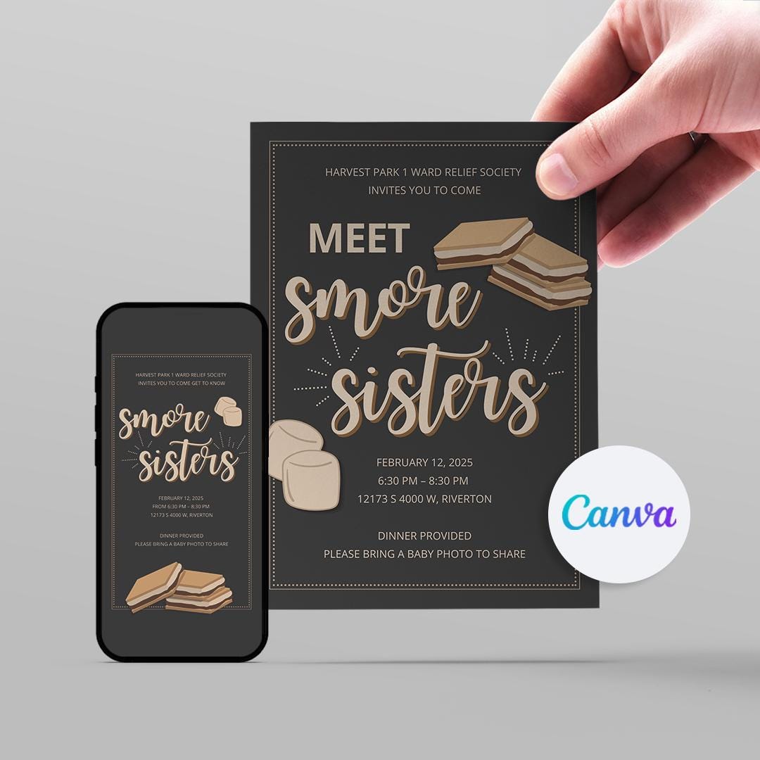 Relief Society Birthday Invitation LDS Relief Society Printable Invitation Relief Society ...