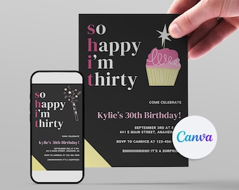 Dirty 30 Birthday Invite Template, Funny Thirty Party (Digital)