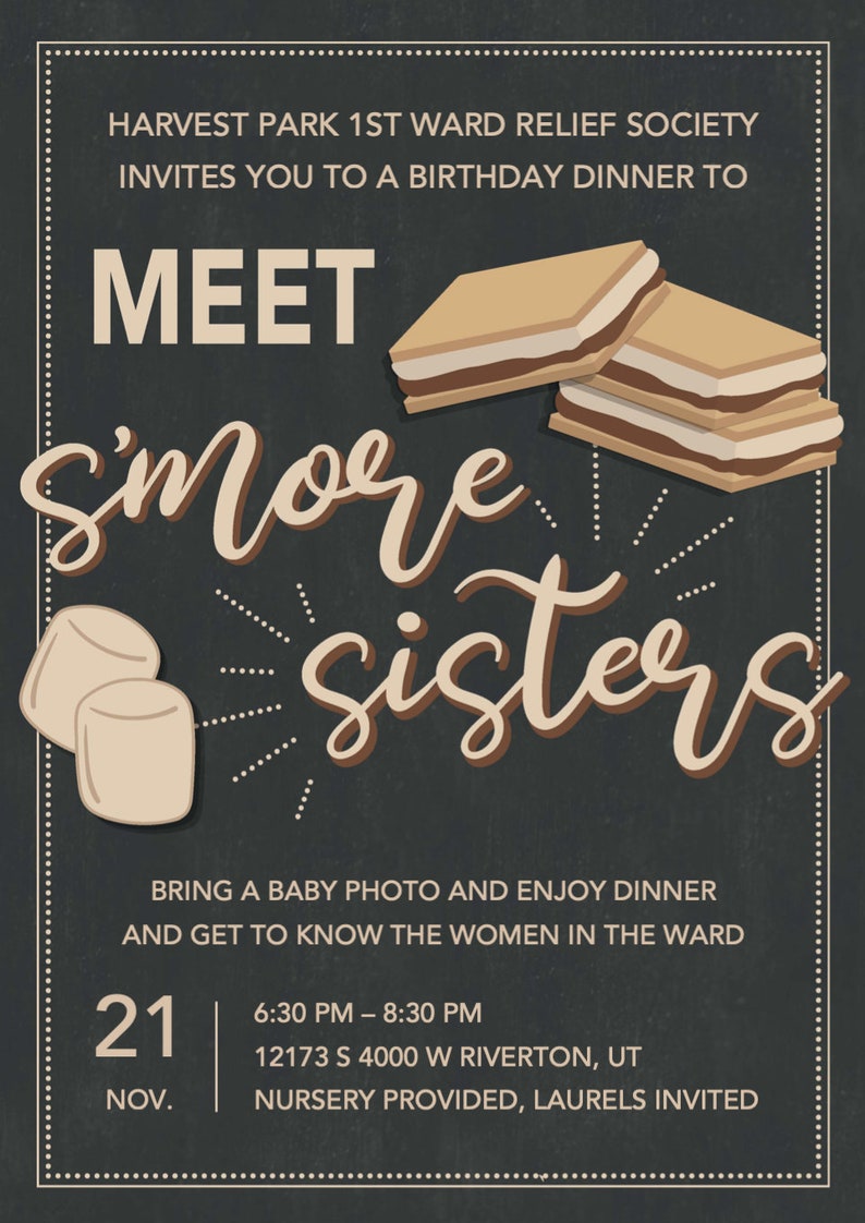 Relief Society Birthday Invitations LDS Relief Society | Etsy