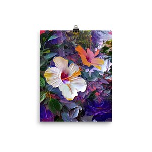 Descarga digital Hibiscus en la Alhambra Hibiscus en La Alhambra Cartel Art Set Dressing Cartel óleo Pintura Cartel Digital Descargar Digital