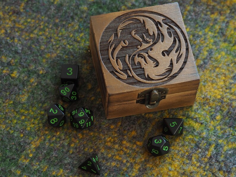 Dice box dnd dice vault engraved dice holder dnd gifts Games & Puzzles Role Playing Games