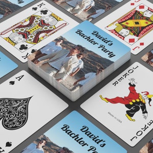 Cartas de juego personalizadas Baraja de 52 cartas personalizada con su foto o diseño / Agregue texto Cartas de póquer Día del padre