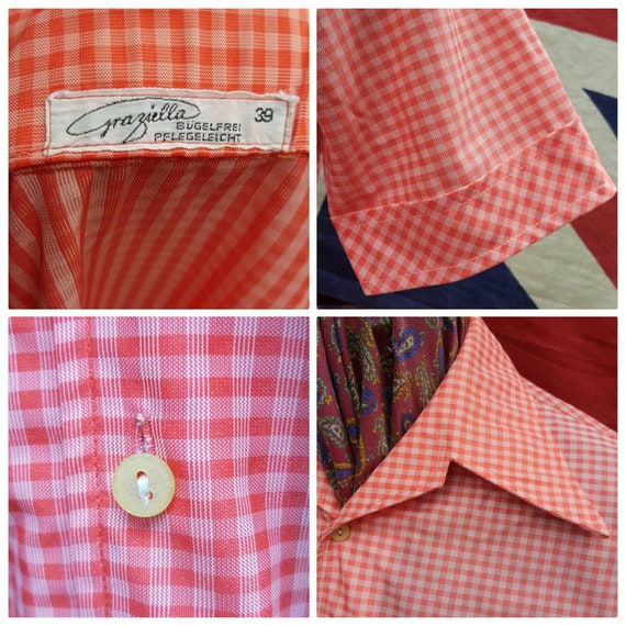 Stunning Vintage 1950s 50's Red White Gingham Check