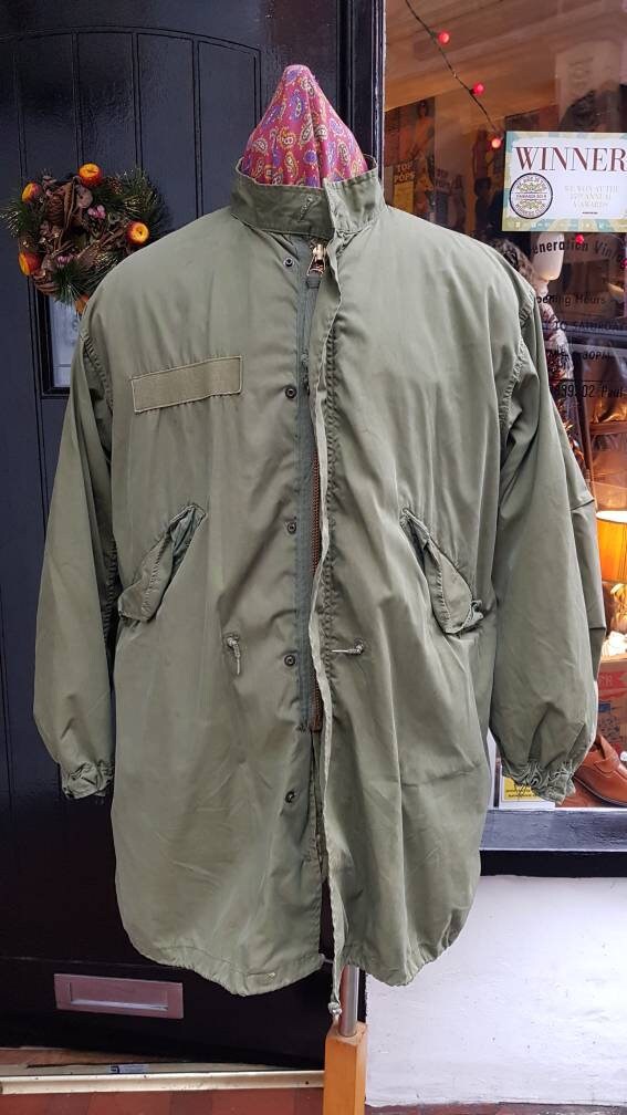 Image of Vintage Military Mod 1965 M65 Us Army Fishtail Parka Coat.dated 1976 & Issue Liner 1970.quadrapenia.medium - Large 39-43 Chest Vgc