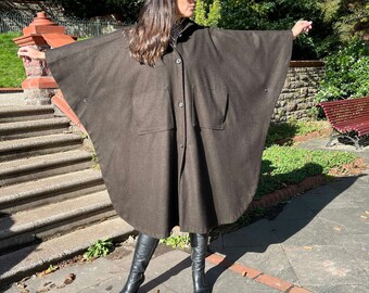 70's 80's ケープ　ポンチョ　cape poncho レザー 70's レザーポンチョ | Pay ID