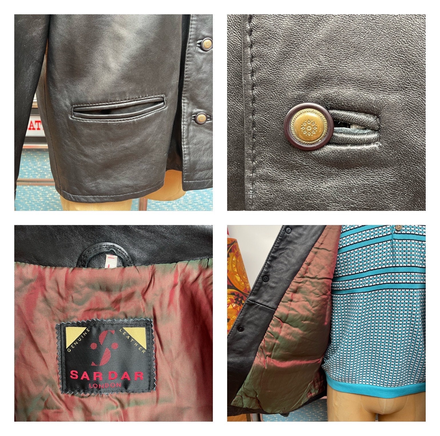 Superb Vintage 1980s Sardar London Slightly Oversized Black