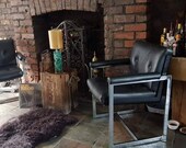 Vintage 1960s 70 39 s Eglin leatherette chrome quality Scandinavian danish bauhaus style stylish side loveseat director 39 s chair.RARE and in vgc