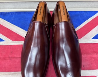 Fab Vintage late 1960s early 70s Angus Westley quality jazzy mod slip on brown loafers shoes in excellent condition size 9.