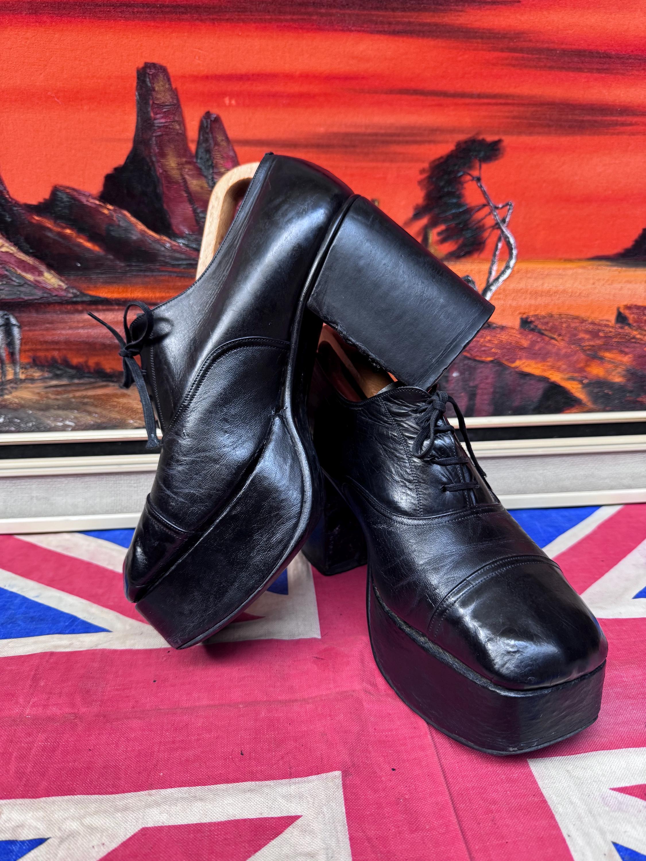 Black 70s Platform Shoes - Etsy