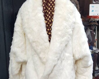 White Faux Fur Coat - Etsy