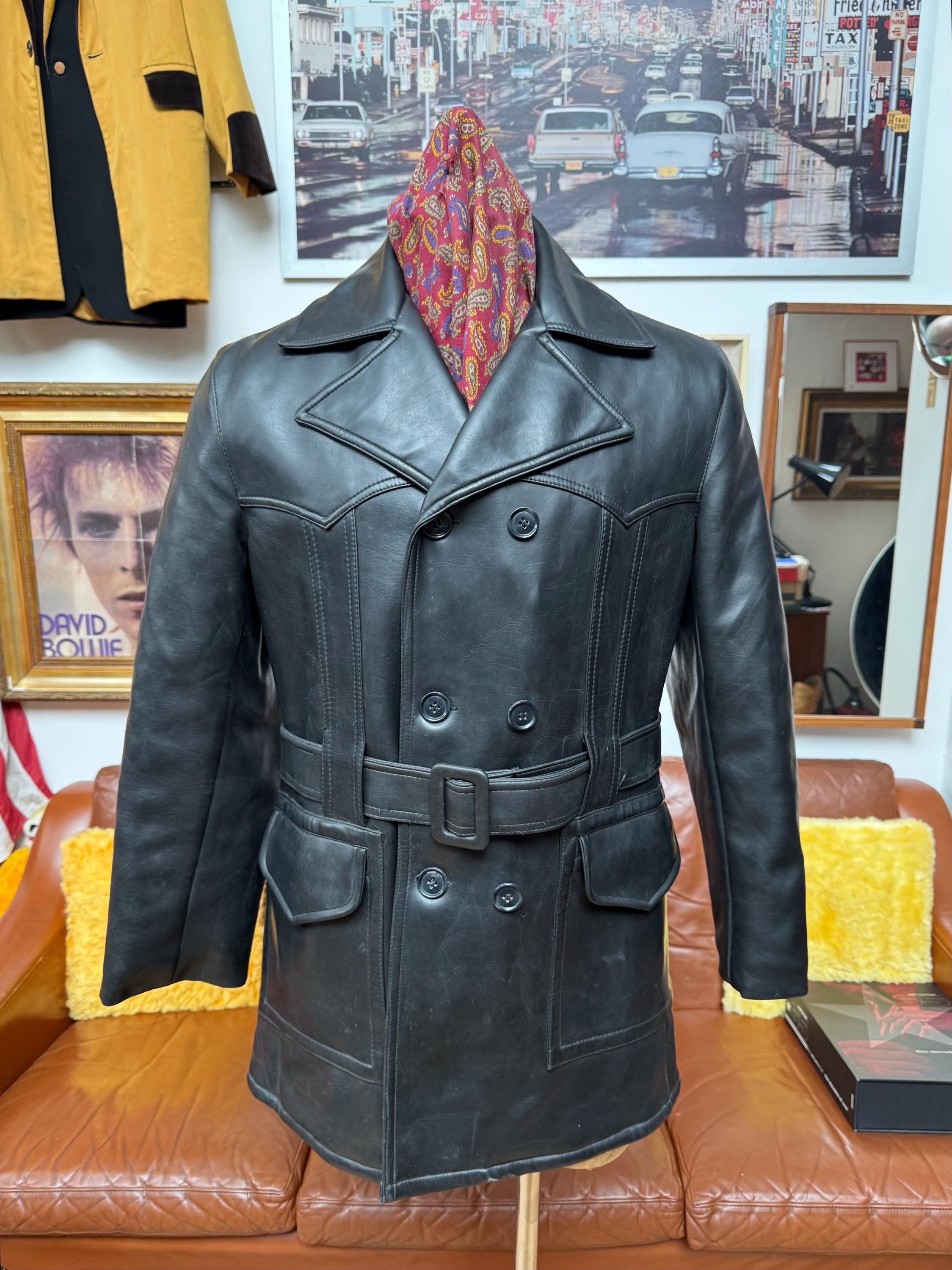 Fab Vintage Late 1960s Jonathan Faux Leather Double Breasted