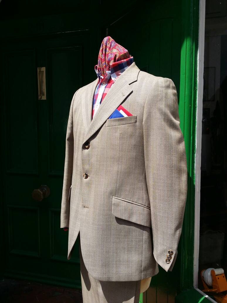 Image of Vintage Late 1960S 70's Odermark Quality Tailoring Marsden International Suedehead Mod Crossover Suit..stylish Smart.large Vgc