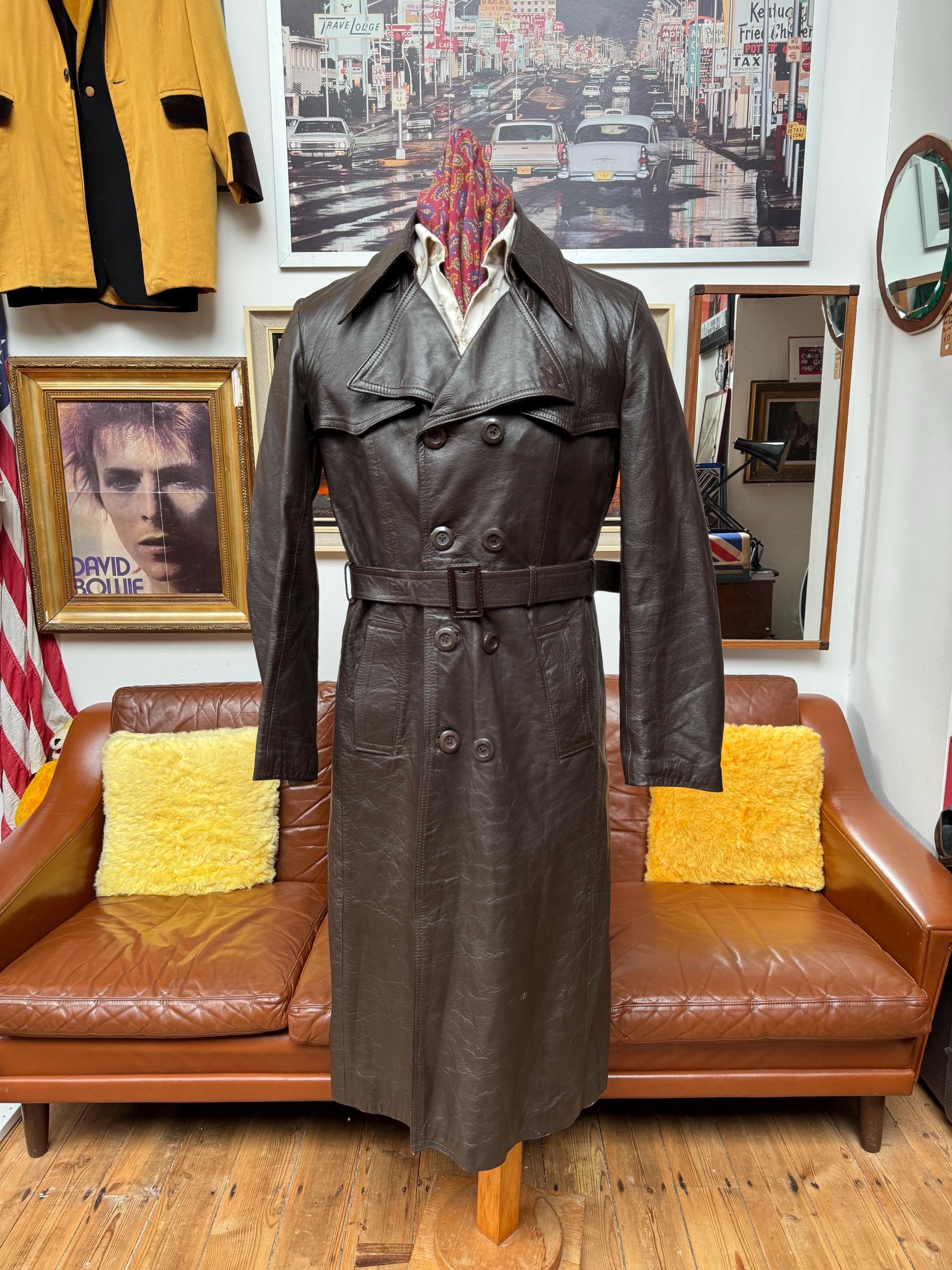 70s Leather Trench UK