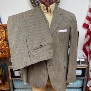 Superb Vintage late 1960s dandy sartorial sharpe Regency pure wool 3 button,ticket pocket,twin vent,high waisted Mod suit.Large 42-43”c,36”w