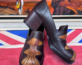 Chaussures Vintage Années 70 Ansir - Pointure 36, Talon Plateforme Très Haut (>10 Cm)