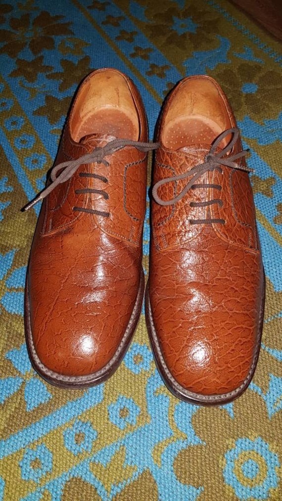 Loake, Vintage late 1960s 70's Loake brown leather grained derby oxford shoes.Buisness mod northern soul smoothie.