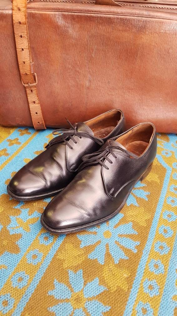靴 60s Service shoes made by ENDICOTT JOHN 7R Vintage 60s Vietnam Era Black Combat Leather Cap Toe