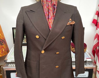 Stylish Vintage early 1970s 70’s St.Michael poly/worsted wool double breasted Sports jacket blazer,very Roger Moore Persuaders era.Small-39”