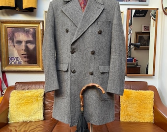 チェスターコート 1950~1960s DOUBLE BREASTED WOOL COAT Vintage 1950s/1960s Double-breasted Wool Overcoat ~ 40 R ~ Peaked