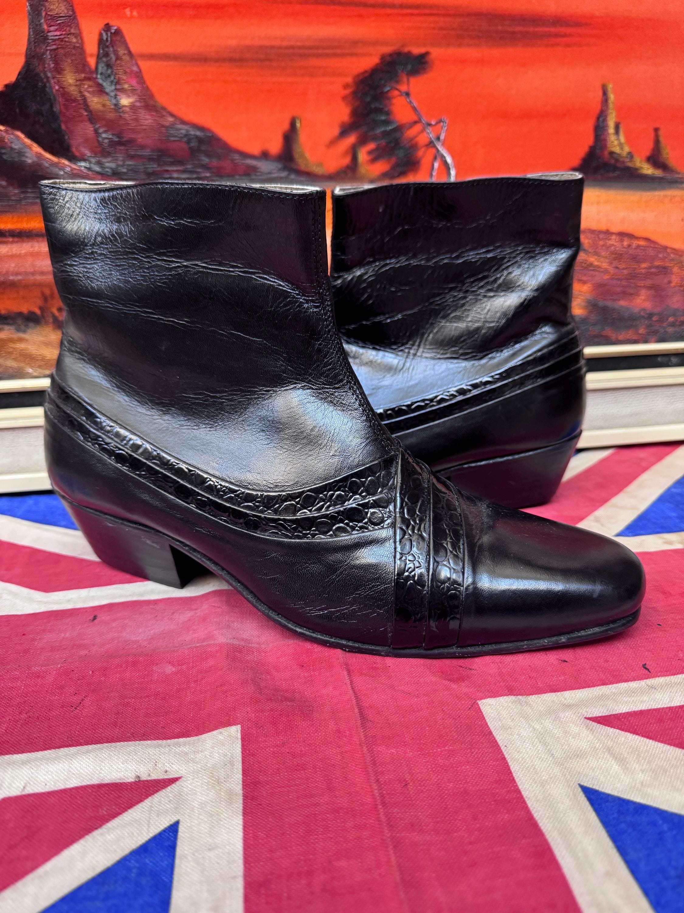 Bottes vintage pour femmes, bottes hautes en cuir, années 1970, années