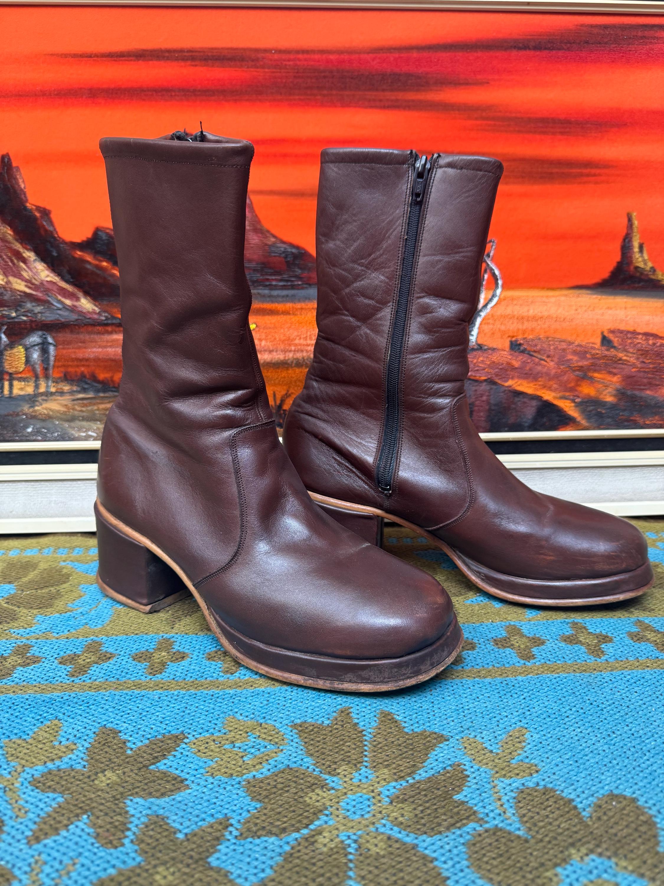 70s Brown Platform Boots Australia