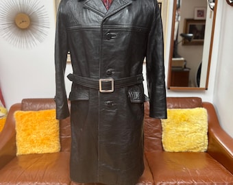 50s Euro Vintage Military British Army Jerkin Vest Leather