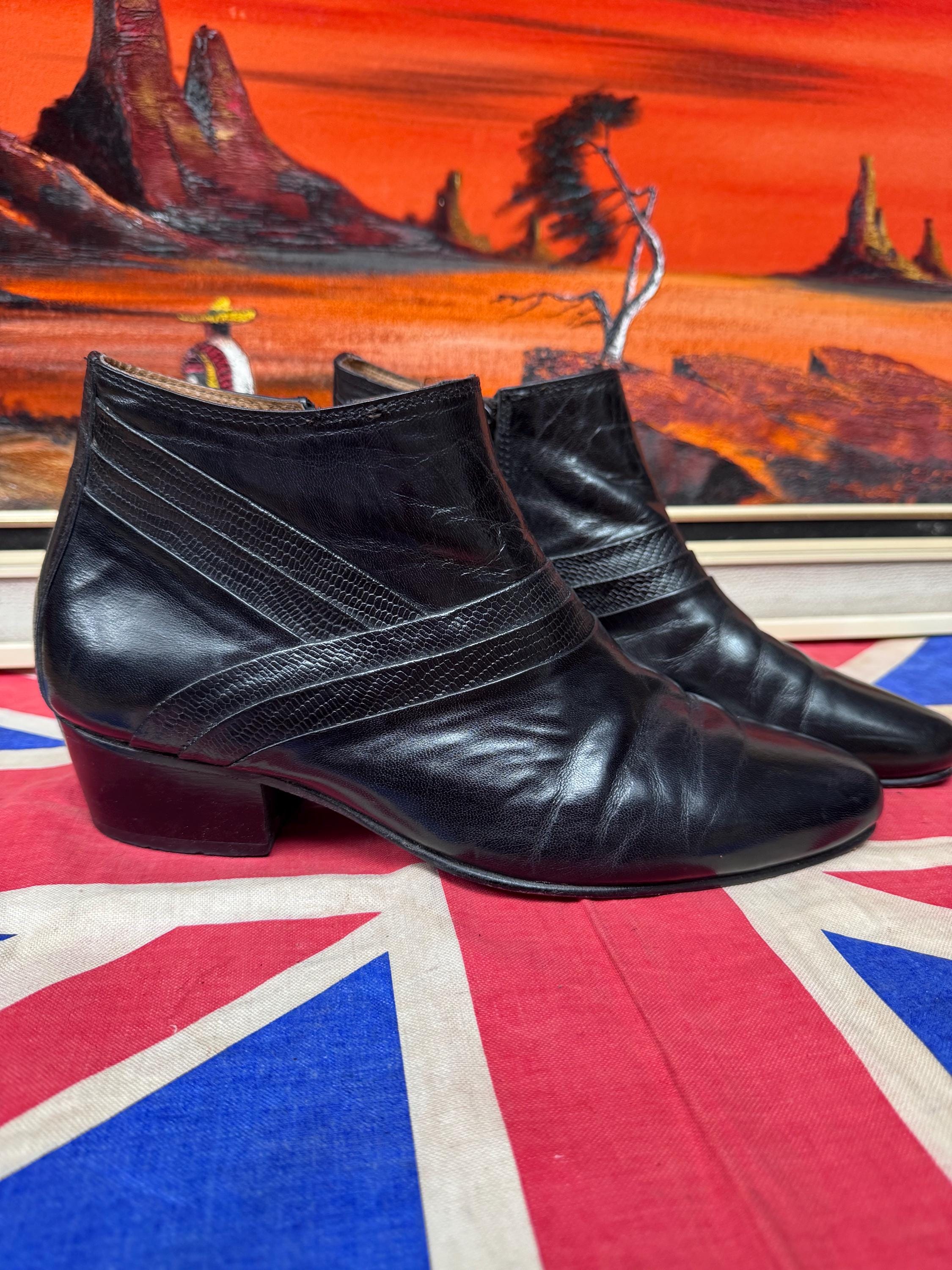 Vintage 70\'s STACY ADAMS Leather Ankle slip on boots Cuban Heel |Size 8.5 Stacy Adams Boots Boots for Men | Mercari main image 4